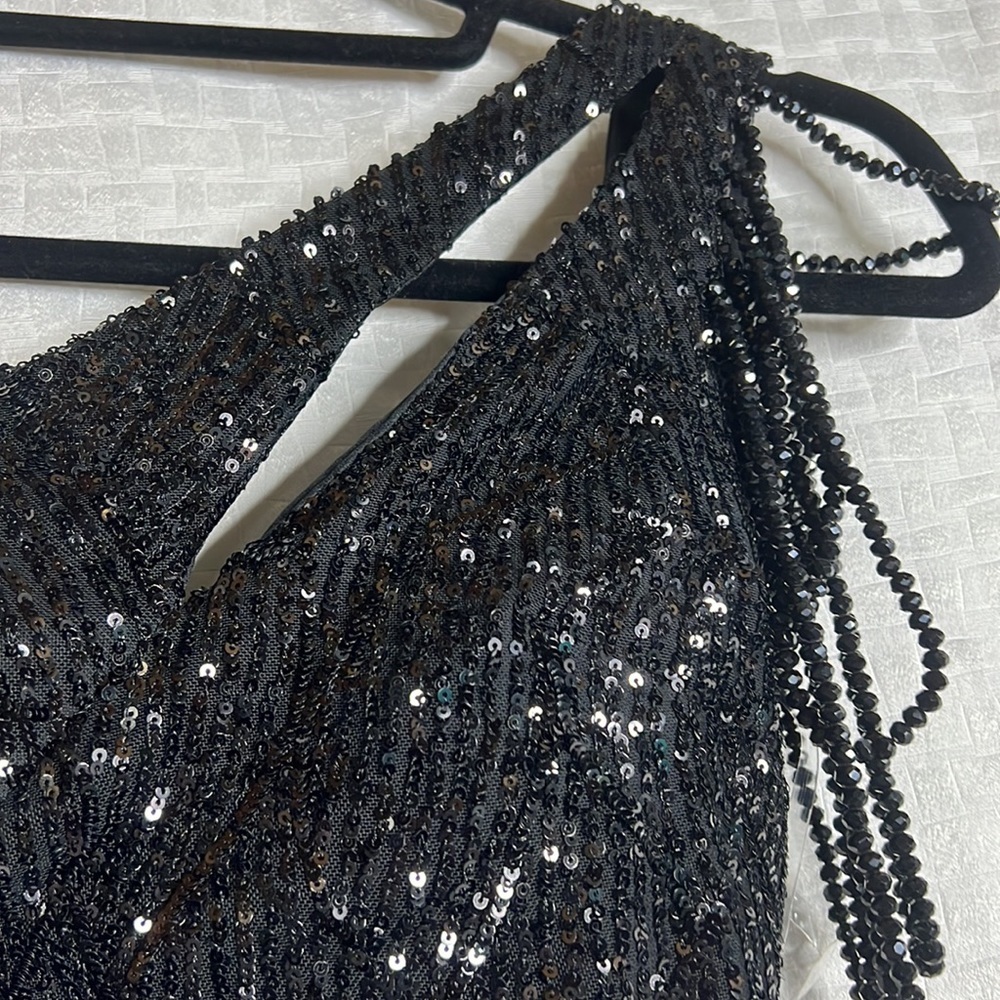 NWT One Shoulder Sequins Mini Dress - Picture 5 of 9